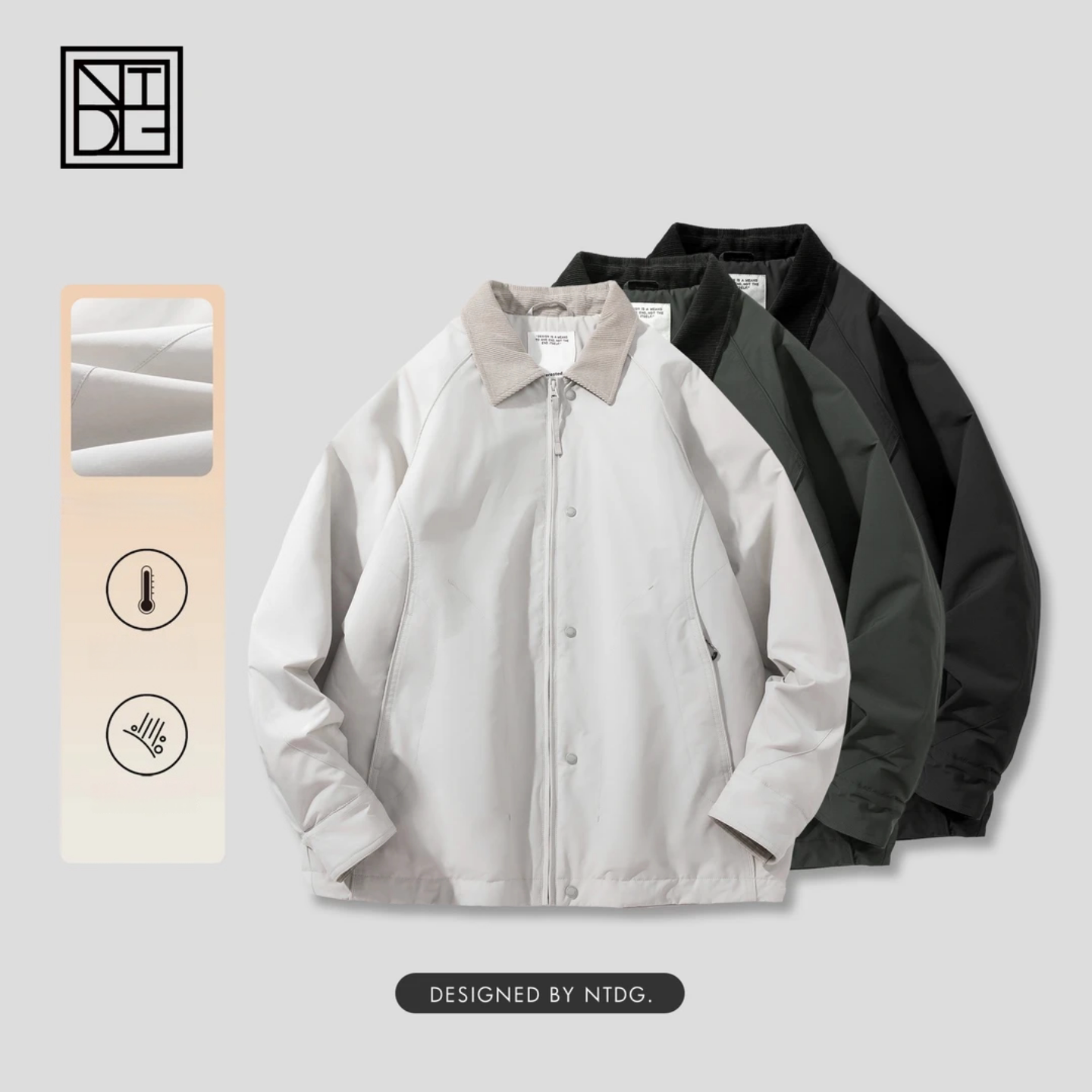 冬季新款男士拼接翻领棉服夹克