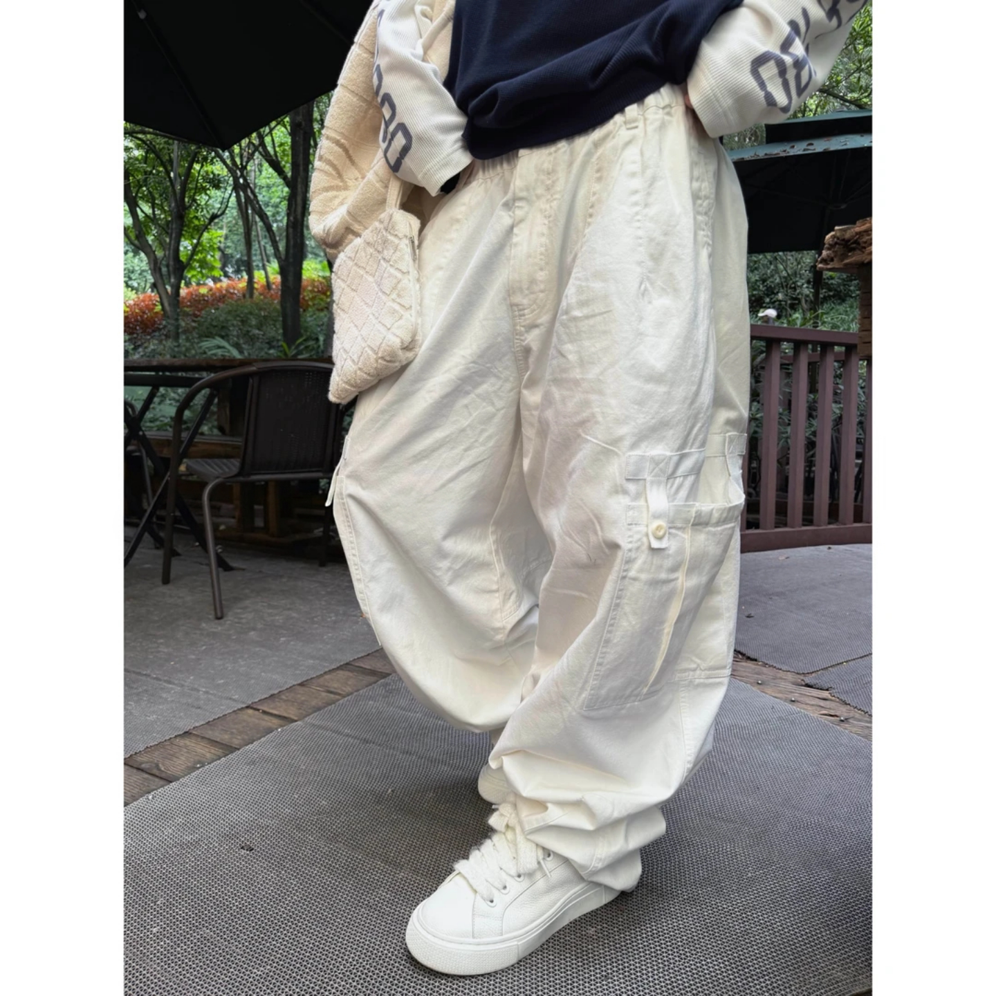 山系松弛风工装裤男士秋季