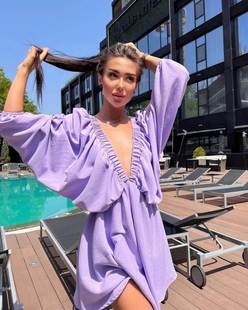 2023 Women's Short Skirt Lantern Sleeve French Dress