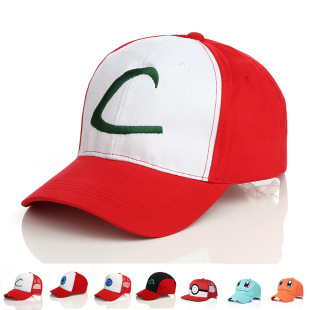 pokemon神奇宝贝宠物小精灵绣C帽子口袋妖怪小智帽子现货