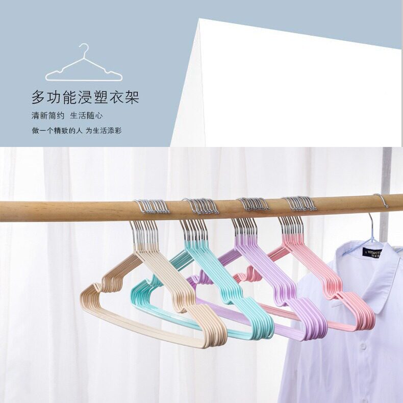 10个装成人儿童衣架家用无痕防滑晾衣架衣挂衣服架不锈钢衣架衣挂