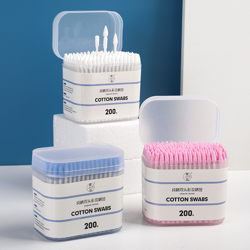 棉小歆200支盒装彩色化妆卸妆棉签眼线清洁双头螺旋尖头棉签,家庭/个人清洁工具,棉签/棉棒/棉包,淘宝优惠券,粉丝福利购,淘宝优惠卷