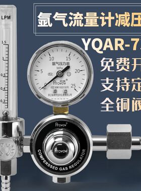 铂唯精密氩气流量计减压阀YQAR-731L气瓶减压器压力表双出流量管