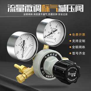 铂唯精密标准气体减压阀YQB-07混合氧氩氮气减压阀实验室微调压力