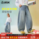 2026春季 新款 女童仿天丝牛仔裤 ask儿童弯刀裤 中大童宽松休闲裤