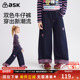 子2026春秋季 新款 女童双色牛仔裤 ask儿童裤 中大童直筒裤