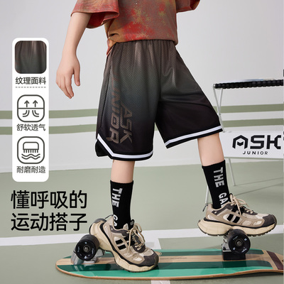 ask瞬透儿童速干裤子26夏季中大童短裤男童运动裤青少年
