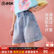 子25夏季 中大童牛仔短裤 女童直筒裤 ask儿童裤 透气亲肤中裤