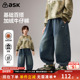 子2026春季 新款 男童加绒保暖牛仔裤 ask儿童裤 中大童休闲裤