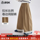 子2026春秋季 新款 女童卷边阔腿裤 ask儿童裤 中大童休闲裤