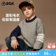 儿童撞色学院风加厚保暖针织衫 ask男童毛衣2026冬装 新品
