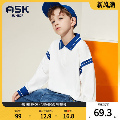 ASKjunior 男童长袖POLO衫春装新品帅气儿童T恤打底衫男孩上衣潮