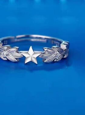 爆款军恋戒指女橄榄枝兵哥哥军嫂异地礼物925银军人纪念军旅信物