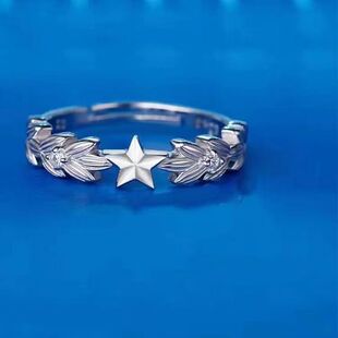 爆款军恋戒指女橄榄枝兵哥哥军嫂异地礼物925银军人纪念军旅信物
