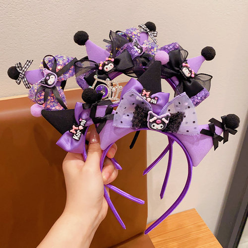 库洛米儿童发箍韩版新款女童高颜值蝴蝶结发卡宝宝压发头箍不勒头