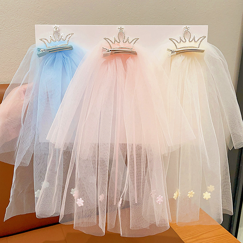 儿童皇冠小女孩网纱发夹头饰