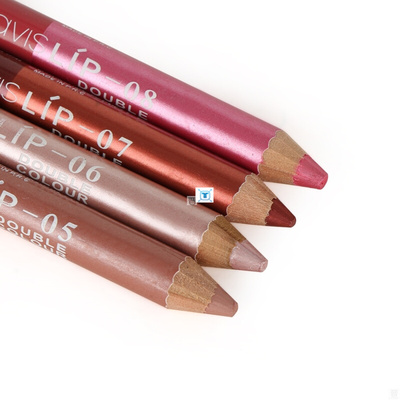 1PC Double Color Waterproof Matte Glitter Lip Liner Lipstick