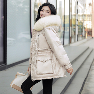 时尚保暖女士羽绒服韩版修身显瘦白鸭绒外套女大毛领设计冬季单品