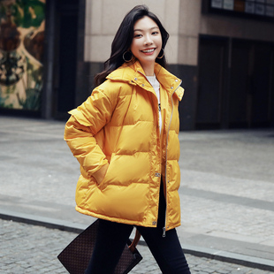 时尚保暖羽绒服女款冬季新款个性双翻领设计显瘦百搭外套