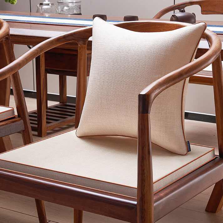 中式乳胶坐垫抱枕红木耐脏椅垫实木沙发棉麻垫子透气久坐海绵屁垫