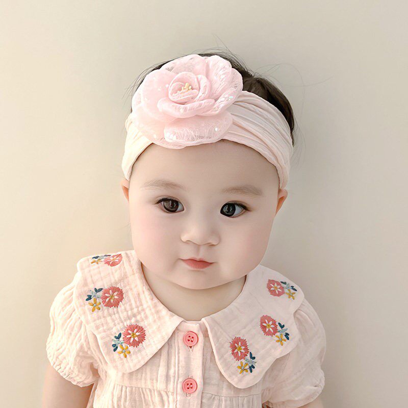 韩国时尚花朵婴儿发带宝宝发饰新生儿护囟门头饰女童生日百天头箍