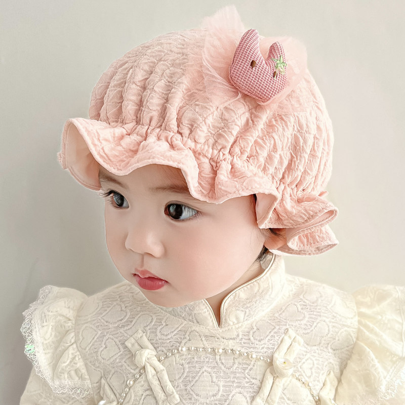 春秋新生婴幼儿胎帽0-3个月宝宝帽子可爱公主薄款遮阳防晒潮流