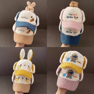 儿童帽子护耳秋冬季 男女童鸭舌帽加厚可爱萌雷锋帽宝宝棒球帽保暖