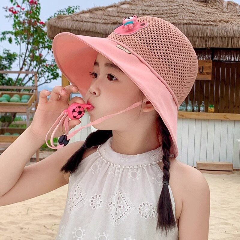 儿童帽子男女童春款幼儿园小黄帽夏季宝宝防紫外线遮阳防晒大檐帽