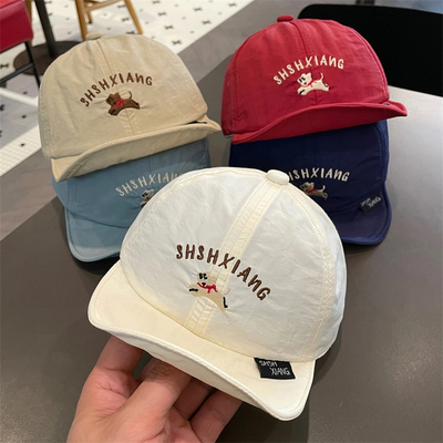 韩国婴幼儿速干鸭舌帽宝宝春秋夏季薄软檐遮阳防晒帽男女童棒球帽