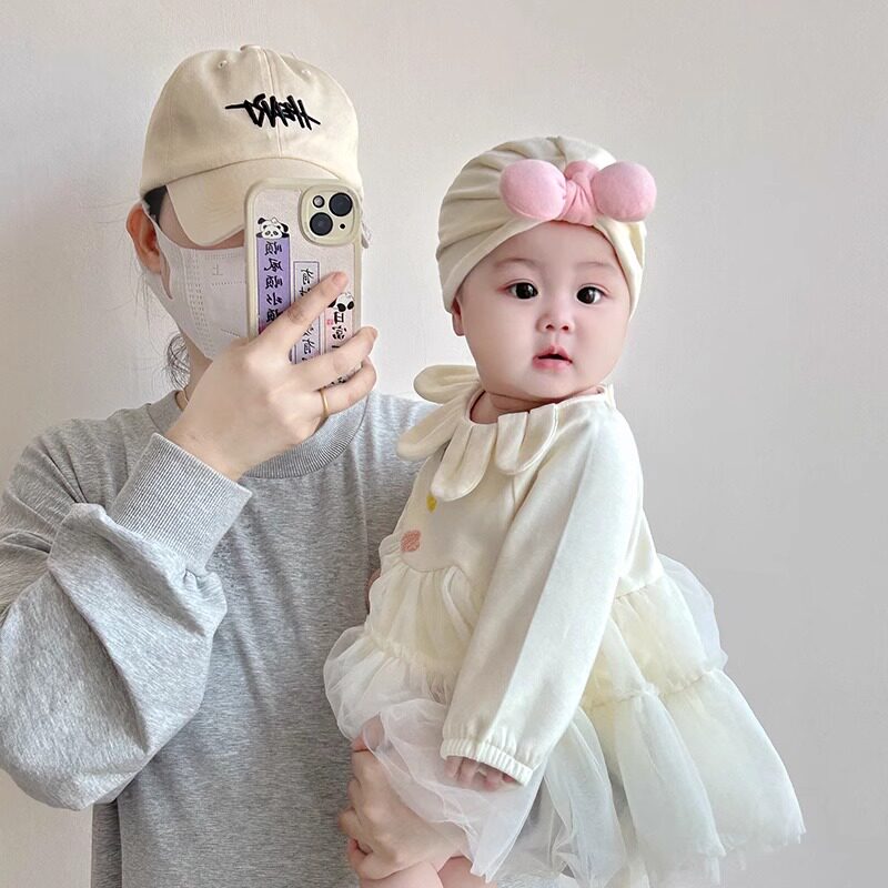 婴儿帽子春秋款棉质新生儿胎帽女宝宝印度帽0-3月初生儿护囟门帽