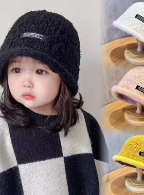 女童小香风儿童帽子宝宝渔夫帽2024秋冬新款男女童盆帽花朵公主帽