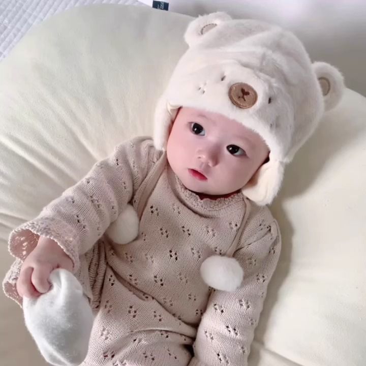婴儿帽子秋冬毛绒加厚护耳帽韩版新款2-18个月可爱超萌宝宝保暖帽