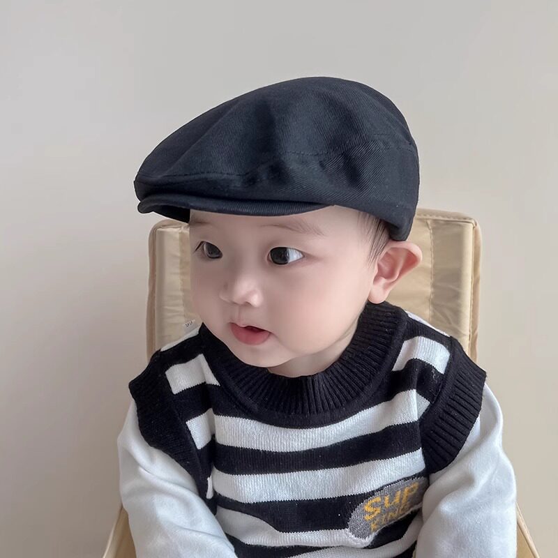 宝宝帽子秋冬季儿童贝雷帽男童鸭舌帽女童鸭嘴帽小孩反戴前进帽