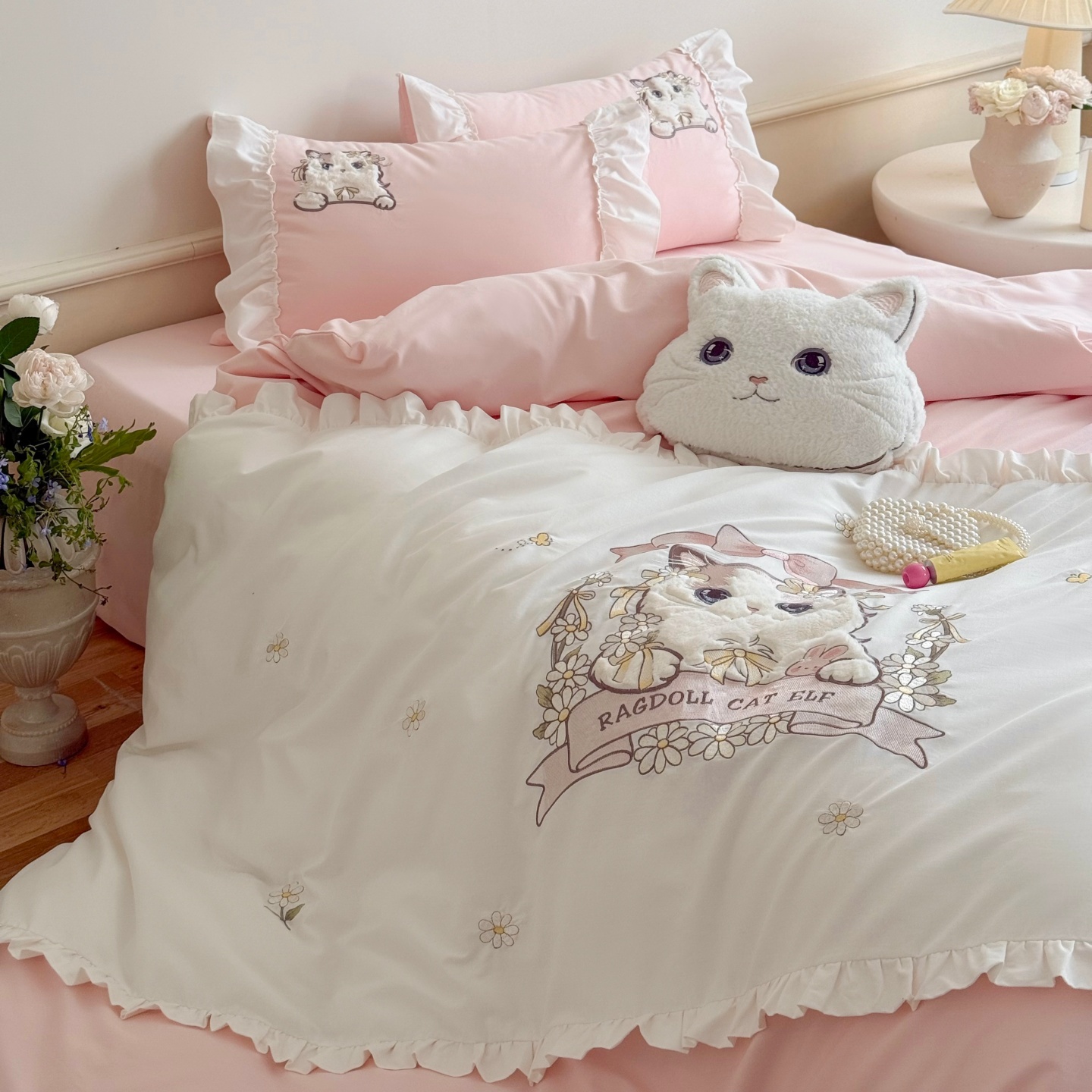 卡通全棉磨毛贴布绣四件套