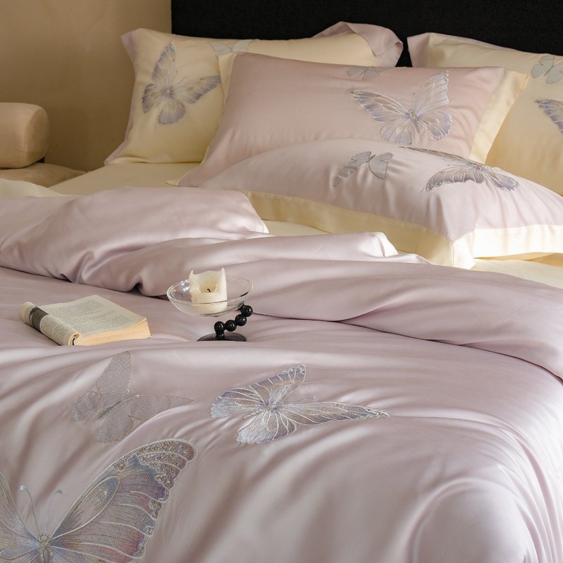 ROLAND LIVEA类60S兰精天丝凉感四件套刺绣高级感被套床单套件,床上用品,床品套件/四件套/多件套,淘宝优惠券,粉丝福利购,淘宝优惠卷