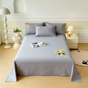 ROLAND LIVE全棉提花老粗布毛巾绣床单单件纯棉床单枕套三件套