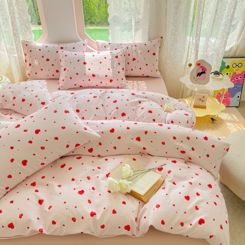 全棉磨毛印花四件套100纯棉