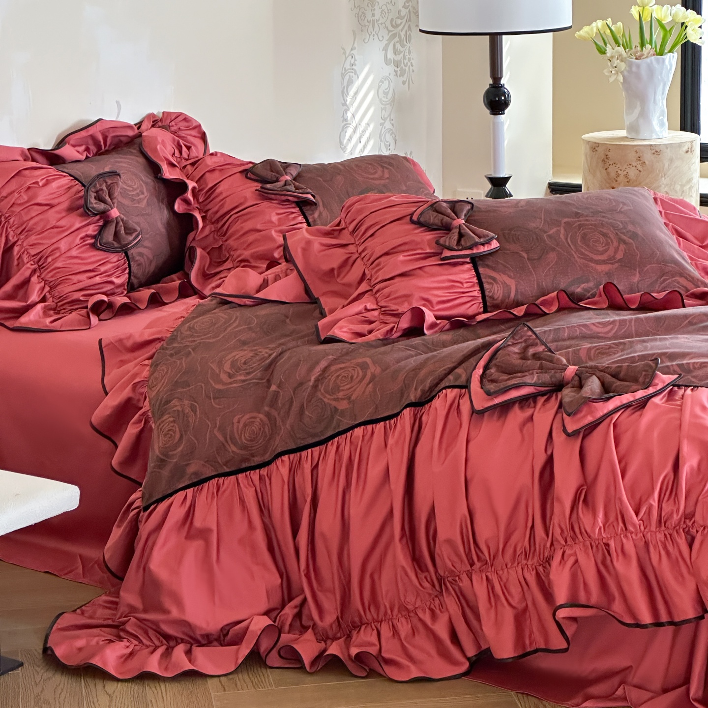 100S长绒棉婚庆四件套红色喜庆