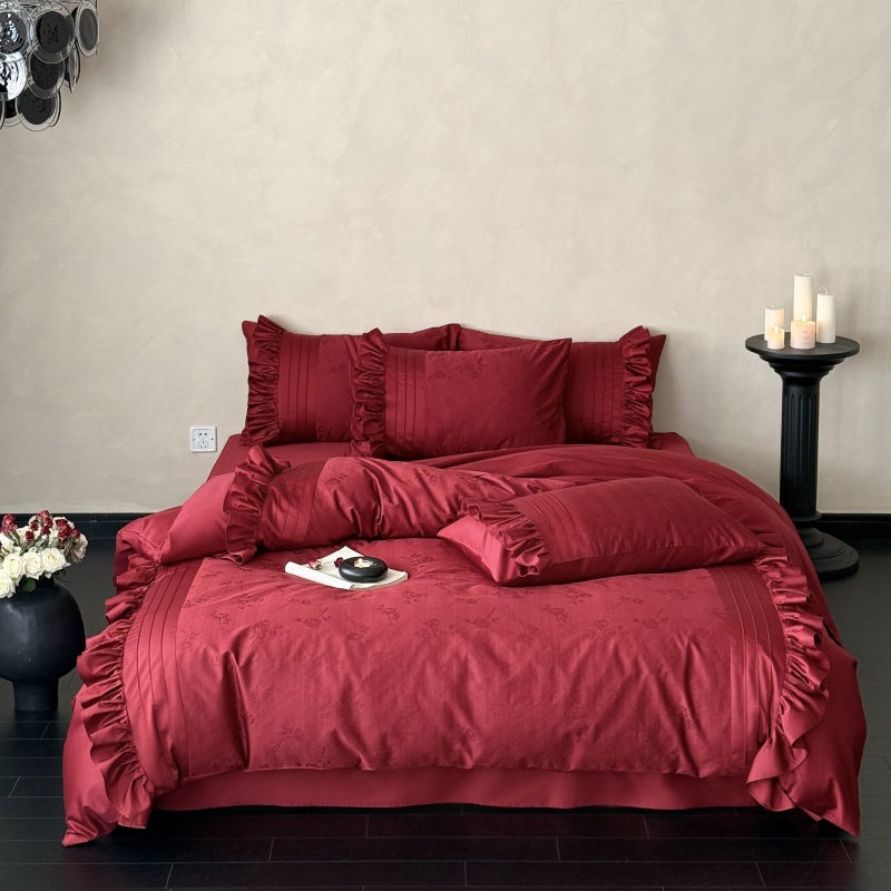 红色婚庆四件套AB版100S全棉