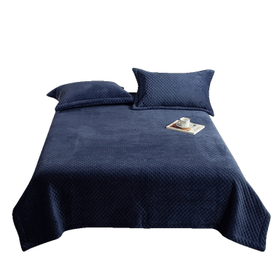 保暖牛奶绒夹棉床盖加厚