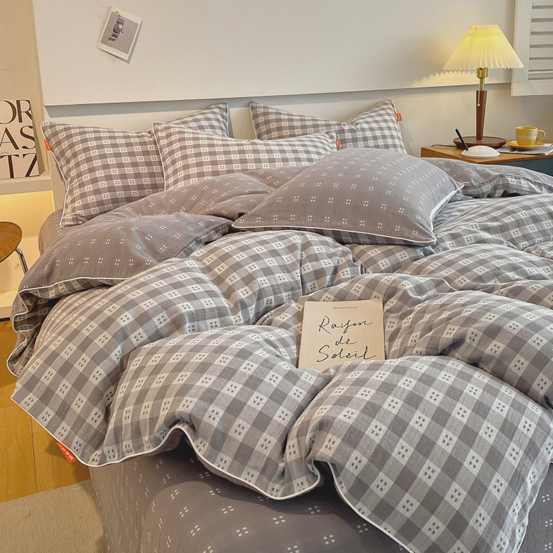 ROLAND LIVEA类全棉双层纱四件套纯棉透气被套床单床笠床上用品