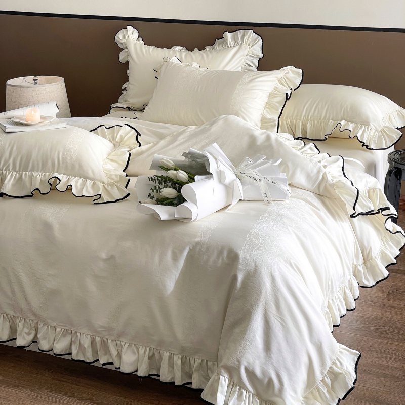 100S澳棉提花花边四件套