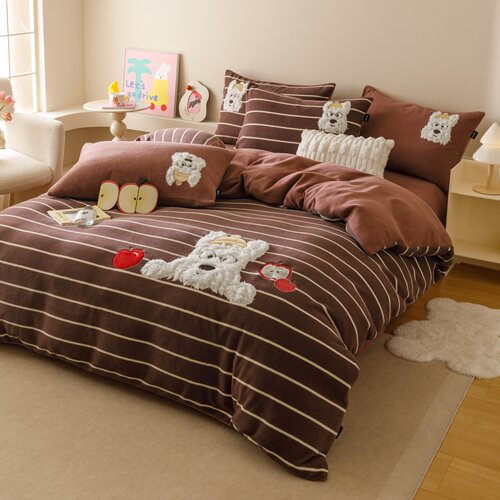 秋冬仿羊绒蒂芙呢绒保暖四件套