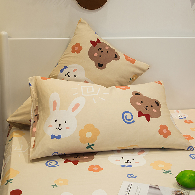 全棉枕套单人学生宿舍一对装