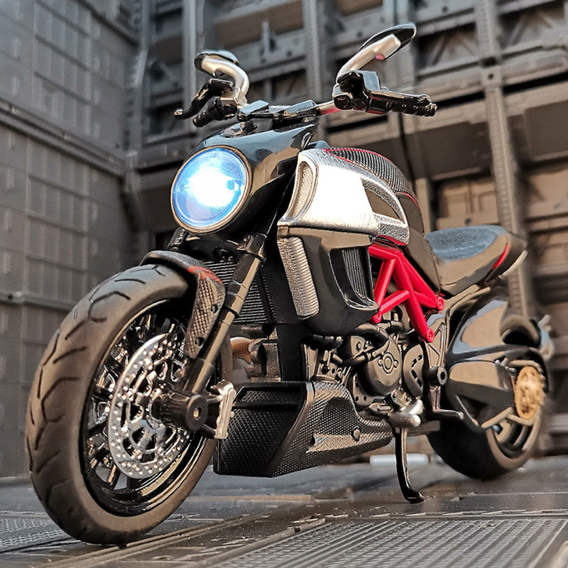 1:12仿真杜卡迪大魔鬼摩托车模型摆件机车玩具生日送男朋友礼物男