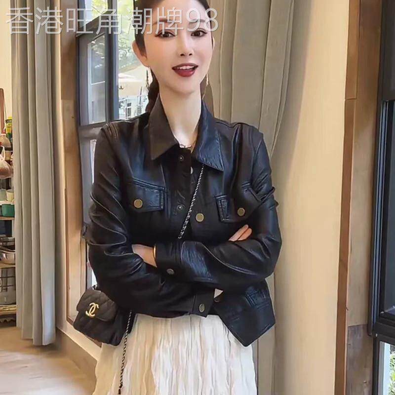 黑色皮衣外套女春秋季2026新款高级感小个子短款机车夹克开衫上衣