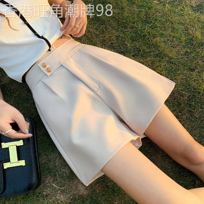 短裤女夏季薄款2026新款外穿a字高腰显瘦宽松阔腿休闲西装裤子女