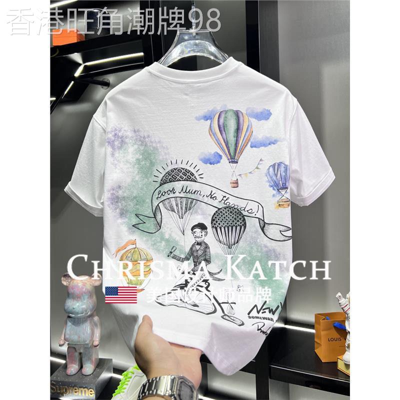 出口美国⭐Chrisma Katch~潮流卡通印花圆领宽松百搭休闲半袖上衣