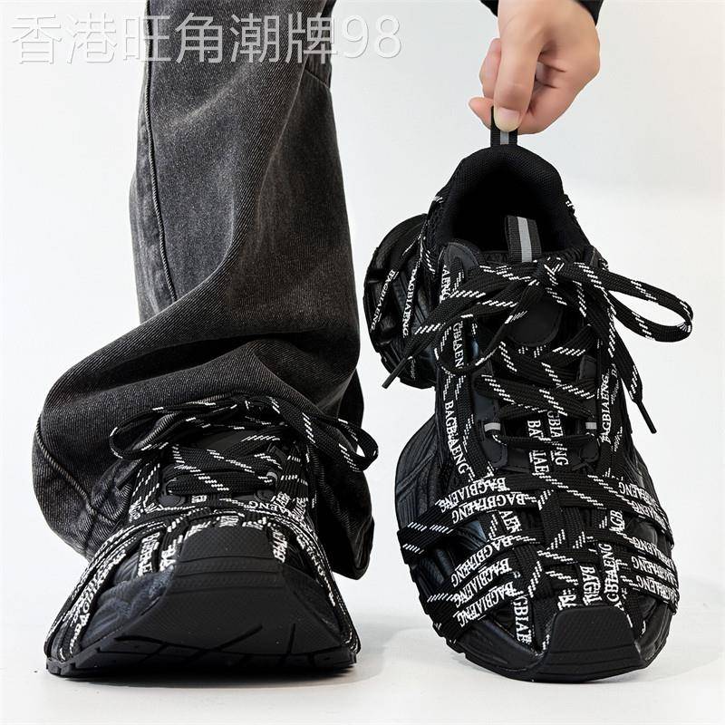 巴黎3XL老爹鞋男2025年秋季新款蜘蛛侠字母运动鞋厚底复古跑步鞋