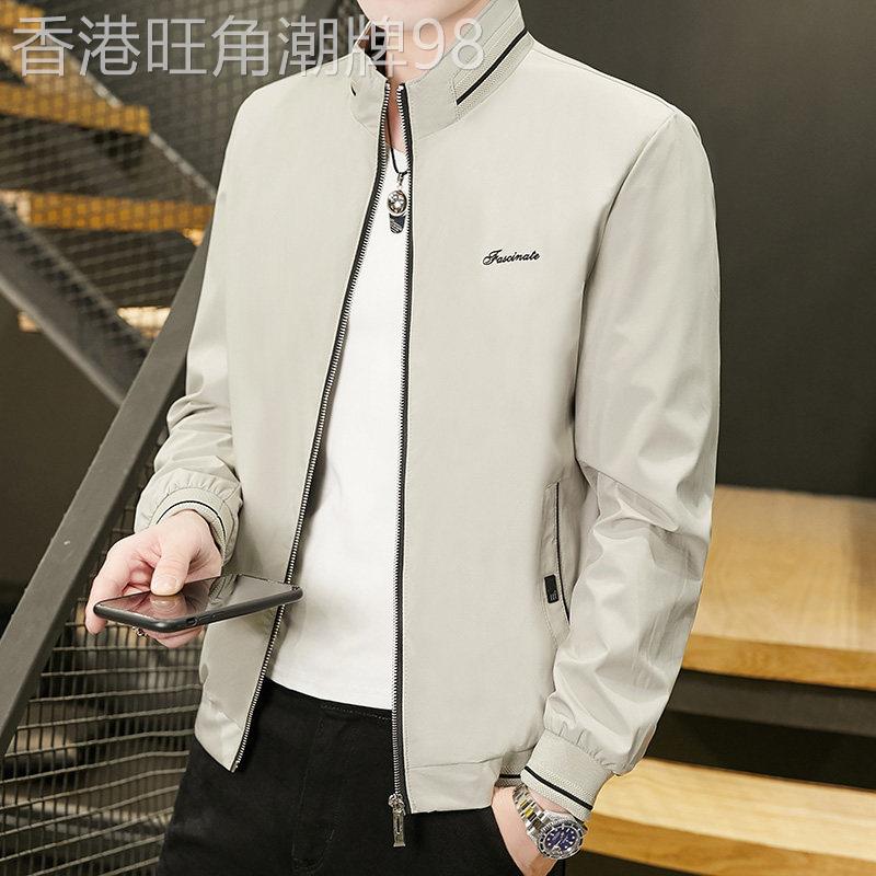 休闲夹克男士春秋韩式时尚百搭修身立领短青年男士夹克上衣